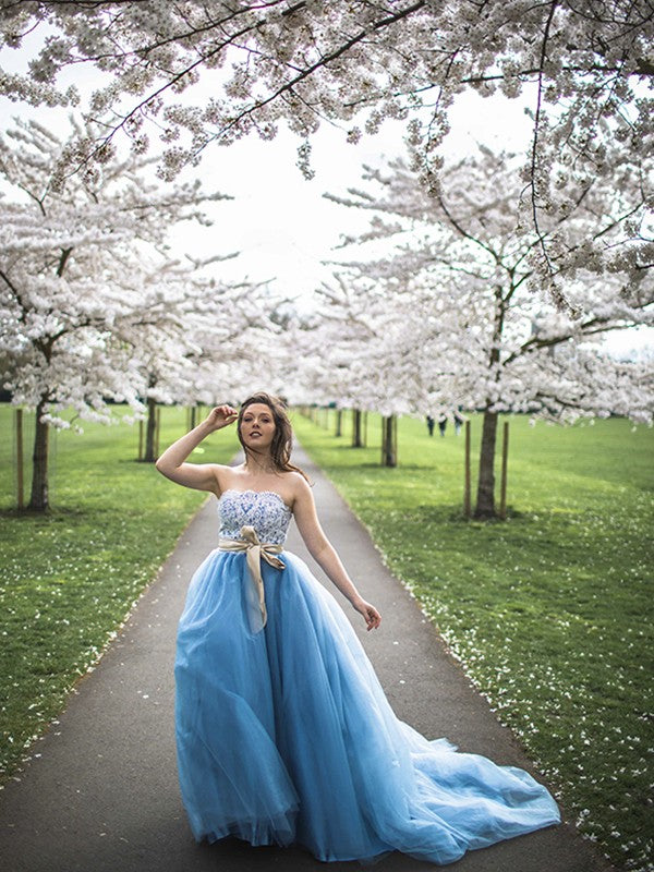 Ball Gown Sweetheart Tulle Sleeveless Train Gown - Chloe Dress