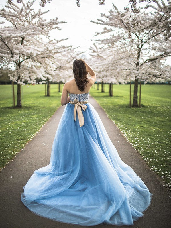 Ball Gown Sweetheart Tulle Sleeveless Train Gown - Chloe Dress