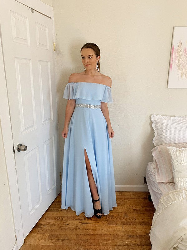 A-Line Chiffon Sleeveless Floor-Length Dress - Chloe Dress