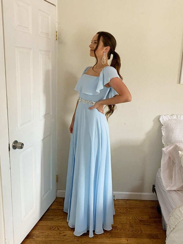 A-Line Chiffon Sleeveless Floor-Length Dress - Chloe Dress