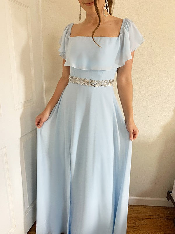 A-Line Chiffon Sleeveless Floor-Length Dress - Chloe Dress
