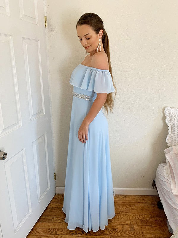 A-Line Chiffon Sleeveless Floor-Length Dress - Chloe Dress