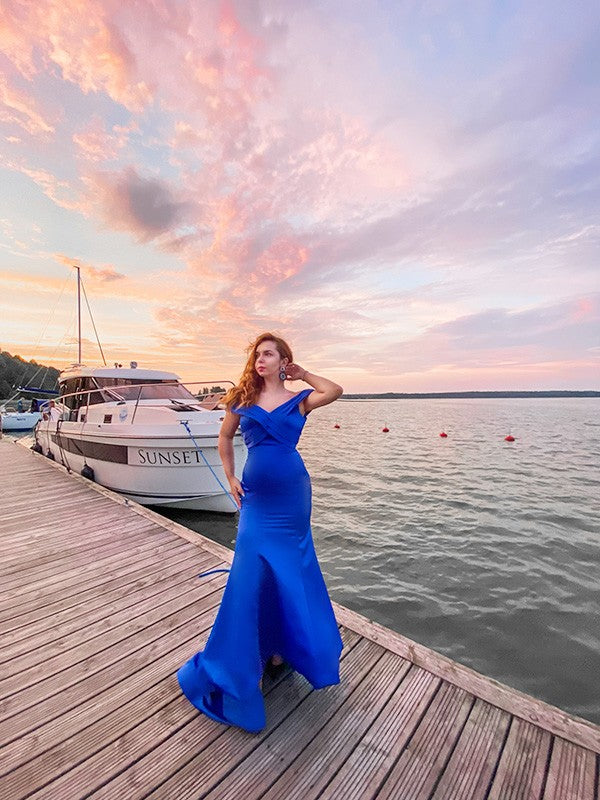 Mermaid Satin Sleeveless Ruffled Dress - Chloe Dress