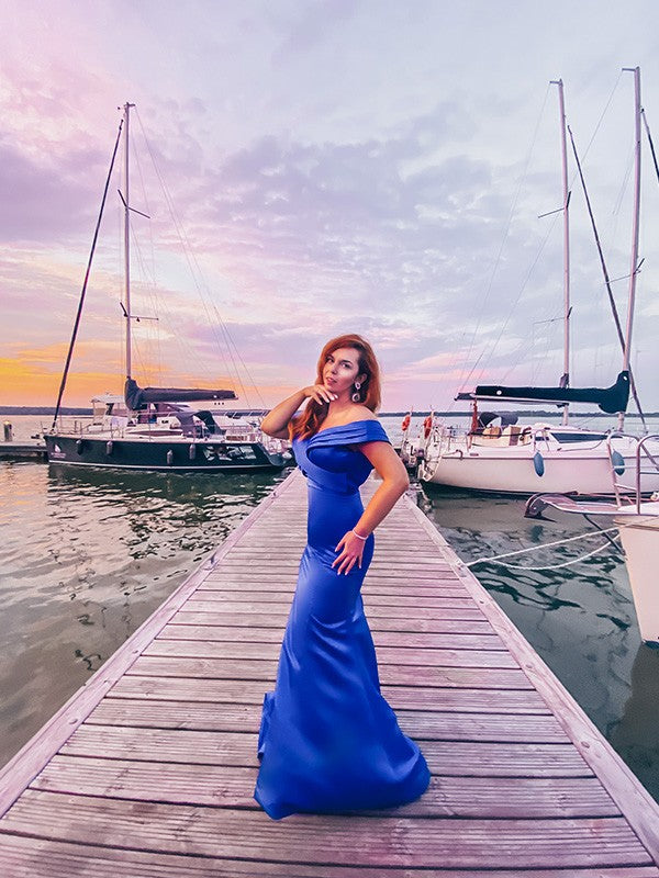 Mermaid Satin Sleeveless Ruffled Dress - Chloe Dress