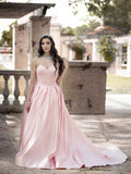 Ball Gown Sweetheart Satin Sleeveless Train Gown - Chloe Dress