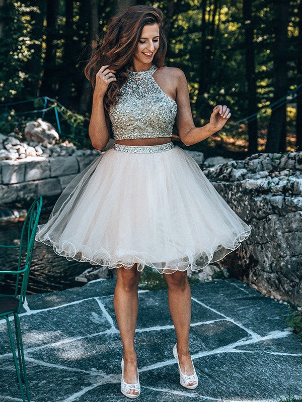 A-Line Tulle Sleeveless Mini Homecoming Dress - Chloe Dress