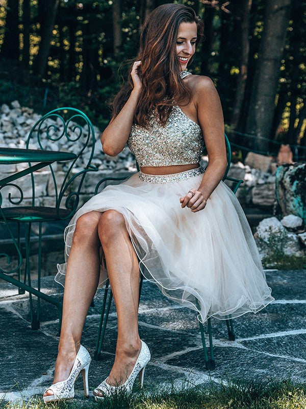 A-Line Tulle Sleeveless Mini Homecoming Dress - Chloe Dress