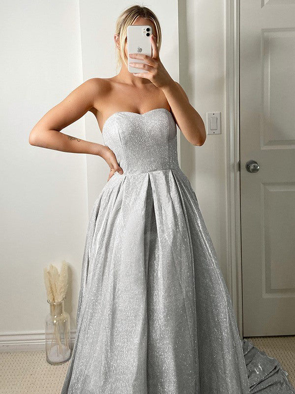 Ball Gown Sweetheart Sequin Sleeveless Ruffled Gown - Chloe Dress