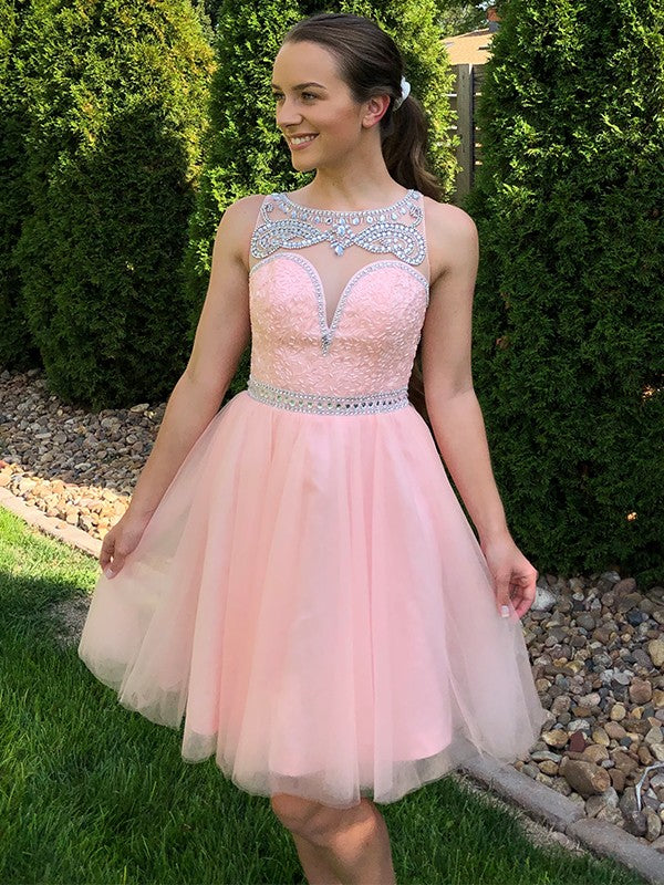 A-Line Tulle Sleeveless Mini Homecoming Dress - Chloe Dress
