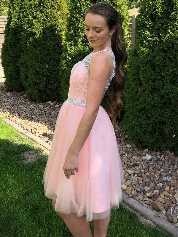 A-Line Tulle Sleeveless Mini Homecoming Dress - Chloe Dress