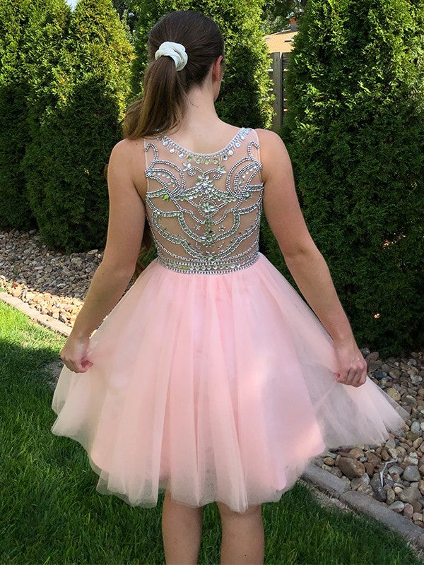 A-Line Tulle Sleeveless Mini Homecoming Dress - Chloe Dress