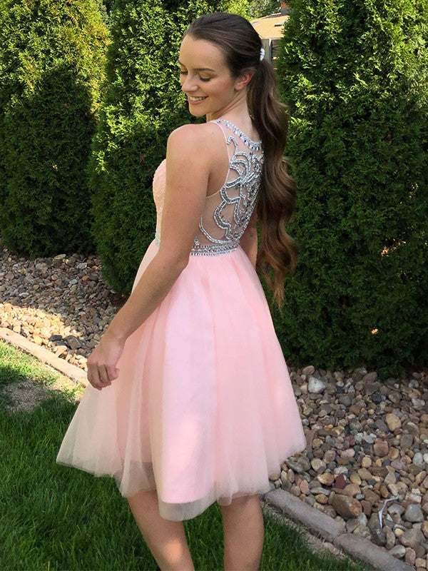A-Line Tulle Sleeveless Mini Homecoming Dress - Chloe Dress