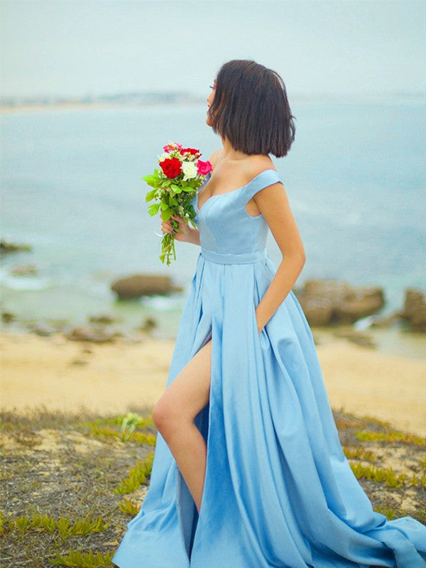 A-Line Satin Sleeveless Ruffled Dress - Chloe Dress