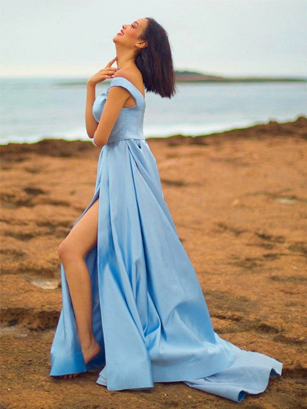 A-Line Satin Sleeveless Ruffled Dress - Chloe Dress