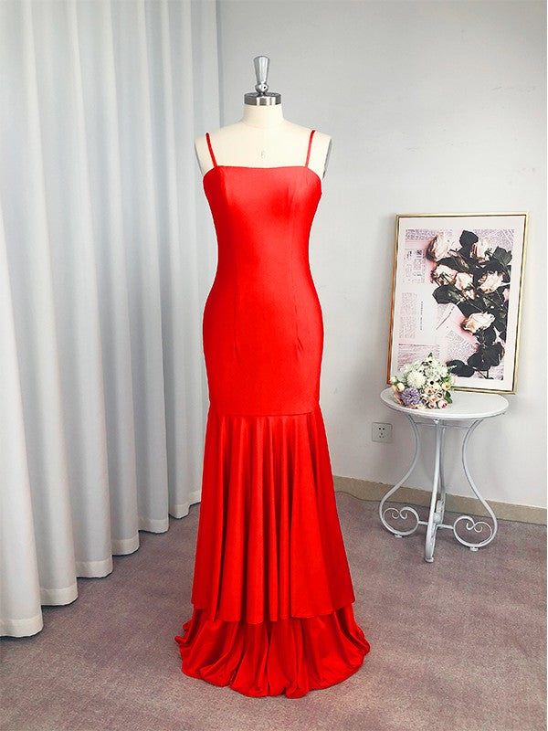 Sheath Spaghetti Strap Satin Sleeveless Floor-Length Dress - Chloe Dress