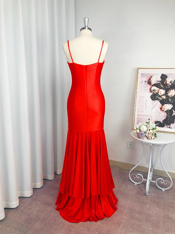 Sheath Spaghetti Strap Satin Sleeveless Floor-Length Dress - Chloe Dress