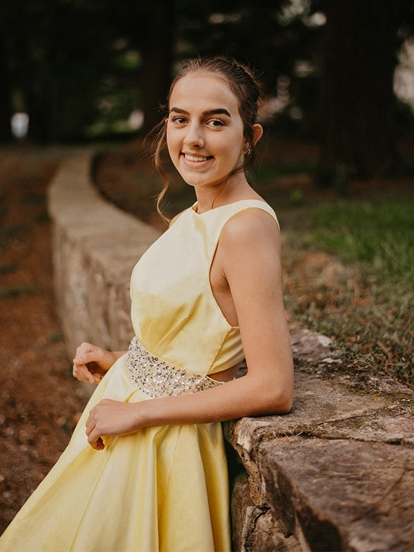 A-Line Satin Sleeveless Mini Homecoming Dress - Chloe Dress