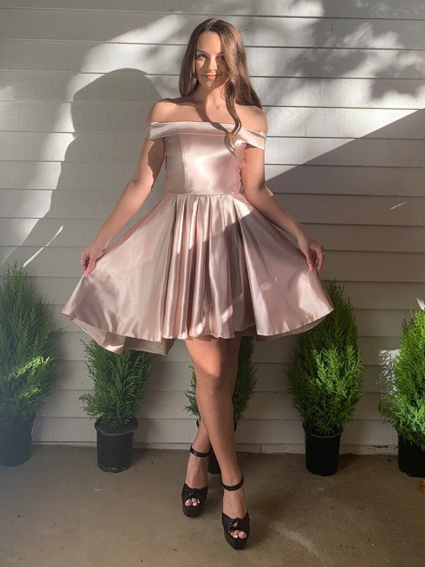 A-Line Satin Sleeveless Ruffled Mini Homecoming Dress - Chloe Dress