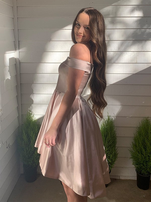A-Line Satin Sleeveless Ruffled Mini Homecoming Dress - Chloe Dress
