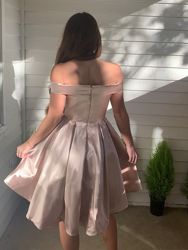 A-Line Satin Sleeveless Ruffled Mini Homecoming Dress - Chloe Dress