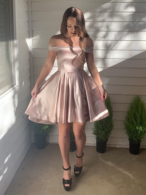 A-Line Satin Sleeveless Ruffled Mini Homecoming Dress - Chloe Dress