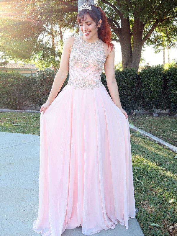 A-Line Chiffon Sleeveless Floor-Length Dress - Chloe Dress