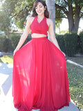 A-Line Halter Chiffon Sleeveless Floor-Length Dress - Chloe Dress