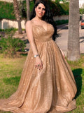 A-Line Spaghetti Strap Tulle Sleeveless Train Dress - Chloe Dress