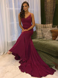 Mermaid Spaghetti Strap Jersey Sleeveless Train Dress - Chloe Dress