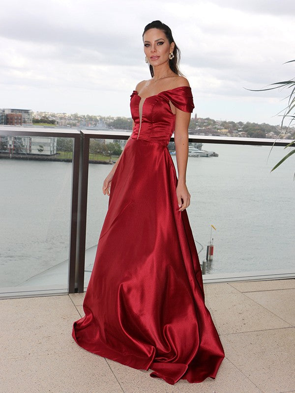 A-Line Satin Sleeveless Ruffled Dress - Chloe Dress