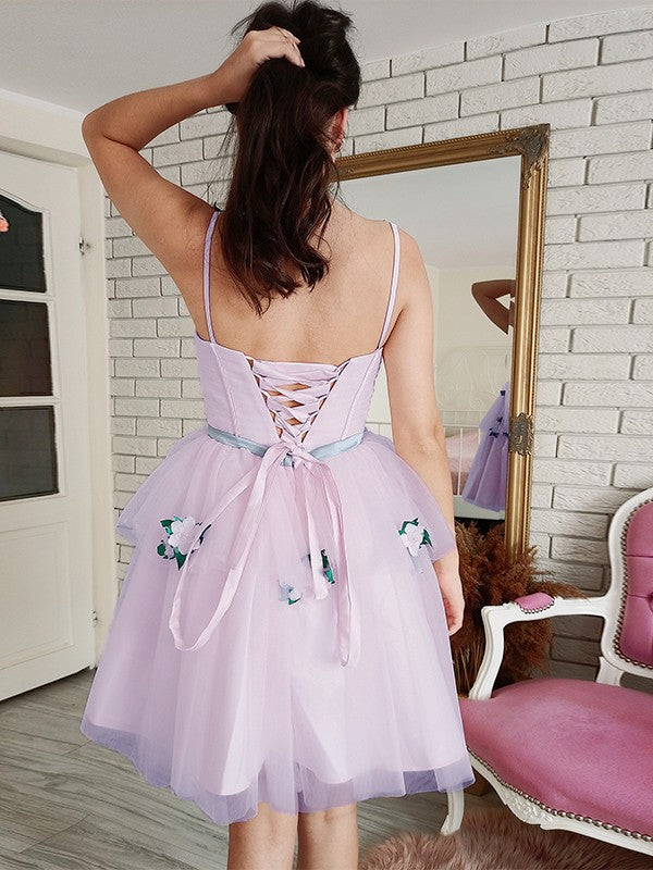 A-Line Square Neck Tulle Sleeveless Mini Dress - Chloe Dress