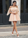 A-Line Spaghetti Strap Tulle Mini Dress - Chloe Dress