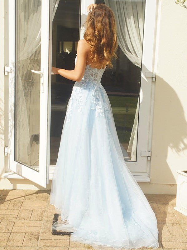 A-Line Sweetheart Tulle Sleeveless Train Dress - Chloe Dress