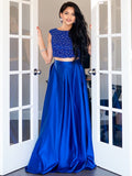 A-Line Satin Sleeveless Floor-Length Dress - Chloe Dress
