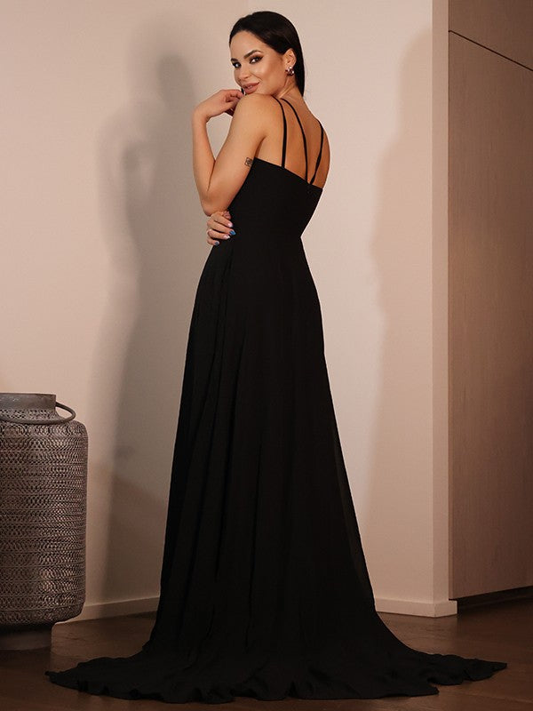A-Line Sweetheart Chiffon Sleeveless Ruffled Dress - Chloe Dress