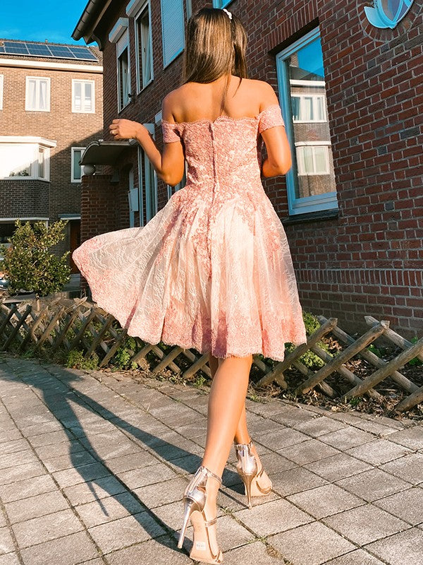 A-Line Tulle Sleeveless Applique Mini Dress - Chloe Dress