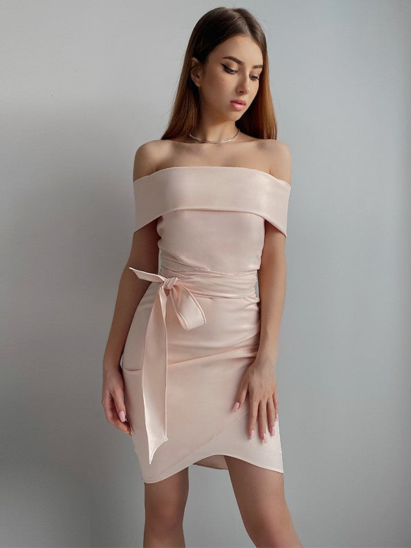 Sheath Crepe Sleeveless Mini Dress - Chloe Dress