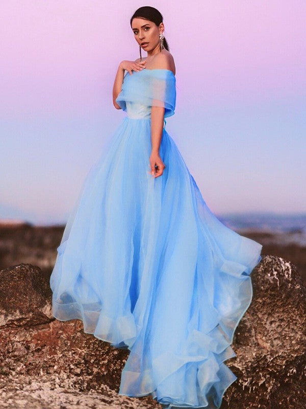 A-Line One-Shoulder Organza Sleeveless Ruffled Dress - Chloe Dress