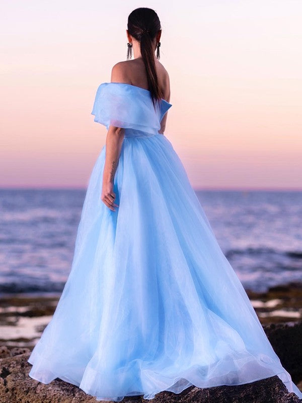 A-Line One-Shoulder Organza Sleeveless Ruffled Dress - Chloe Dress
