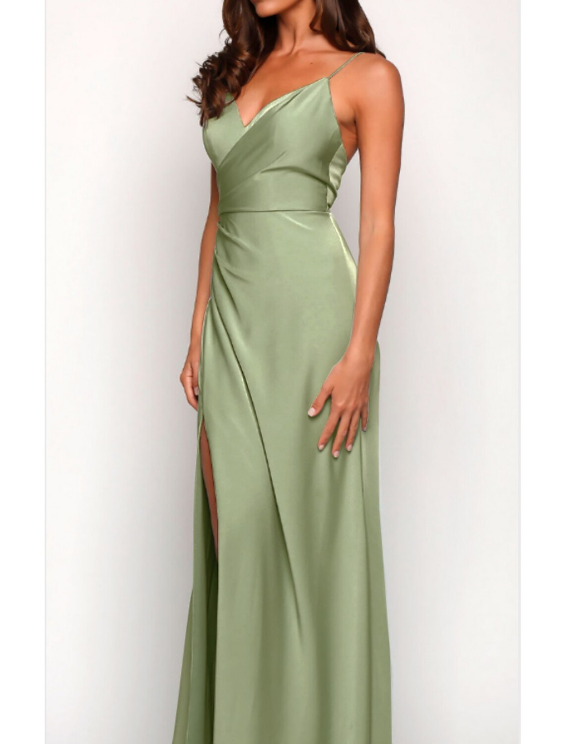 A-Line Spaghetti Strap Sleeveless Floor-Length Wedding Dress - Chloe Dress