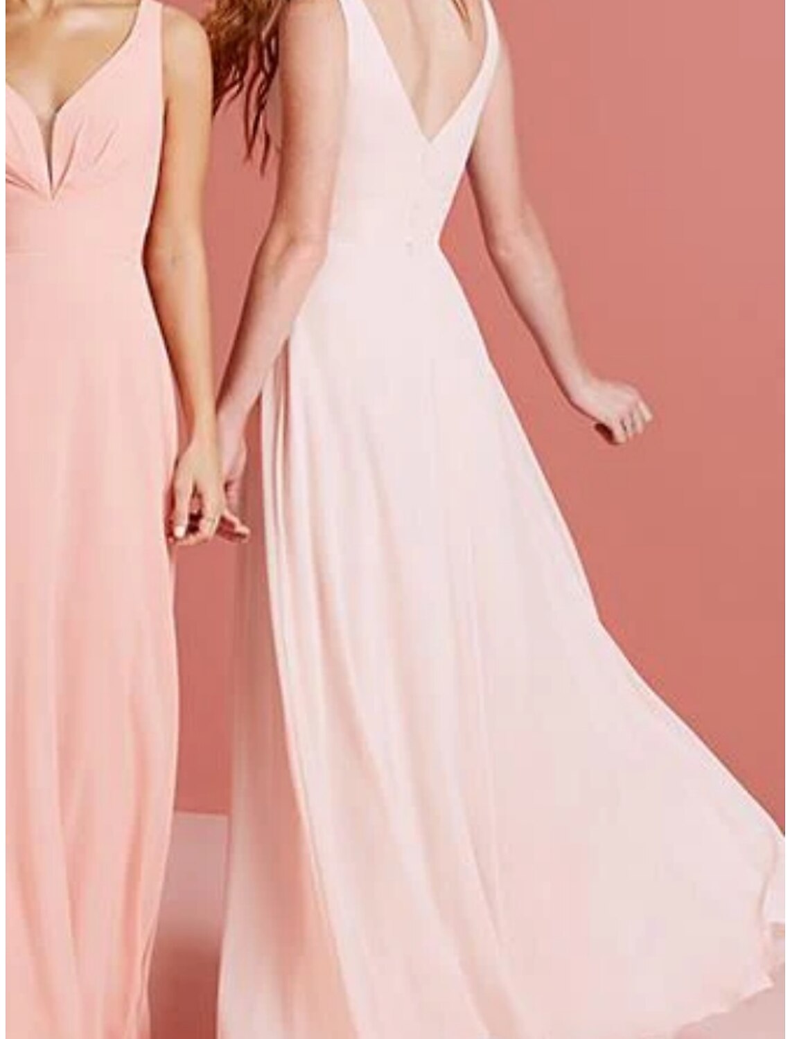 A-Line V-Neck Chiffon Sleeveless Floor-Length Wedding Dress - Chloe Dress