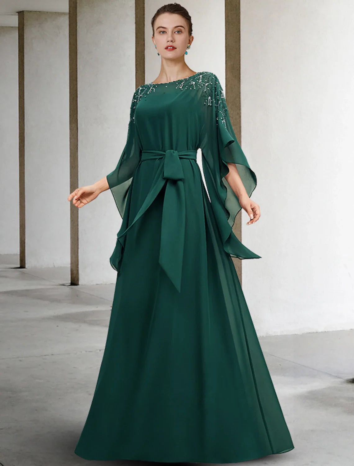 A-Line Chiffon Floor-Length Dress - Chloe Dress
