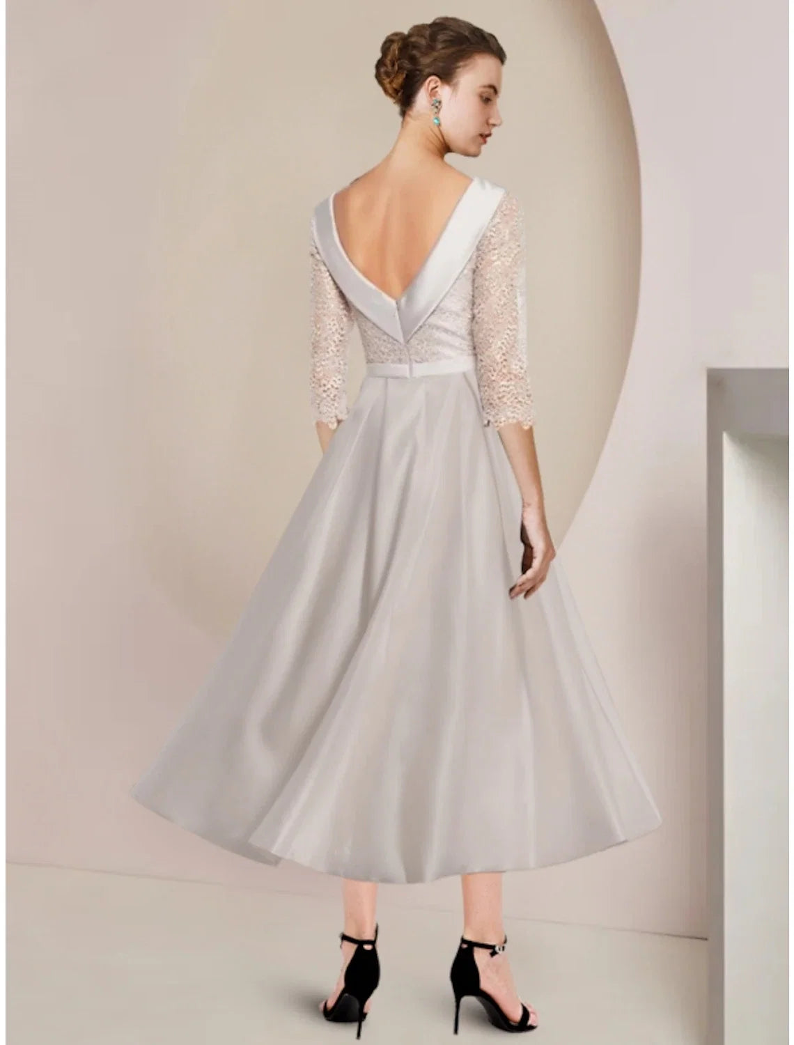 Sheath Satin Mini Wedding Dress - Chloe Dress