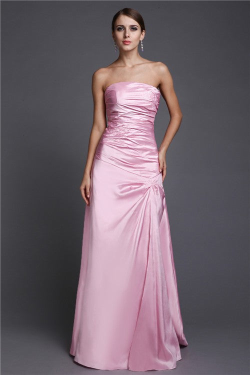 A-Line Strapless Satin Dress - Chloe Dress