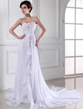 Sheath Sweetheart Chiffon Sleeveless Wedding Dress - Chloe Dress