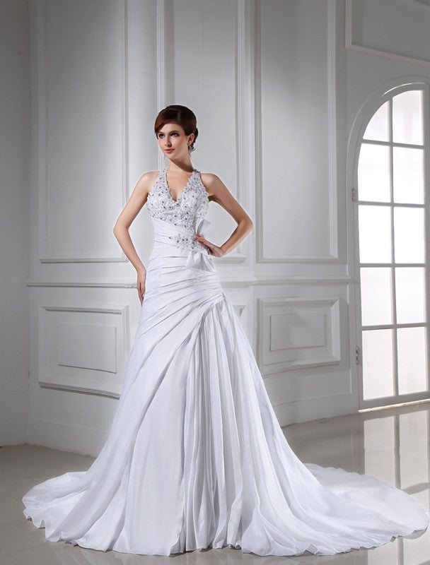 A-Line Halter Sleeveless Wedding Dress - Chloe Dress