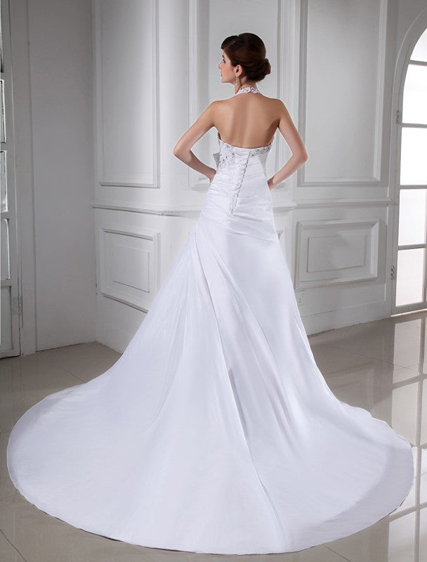 A-Line Halter Sleeveless Wedding Dress - Chloe Dress