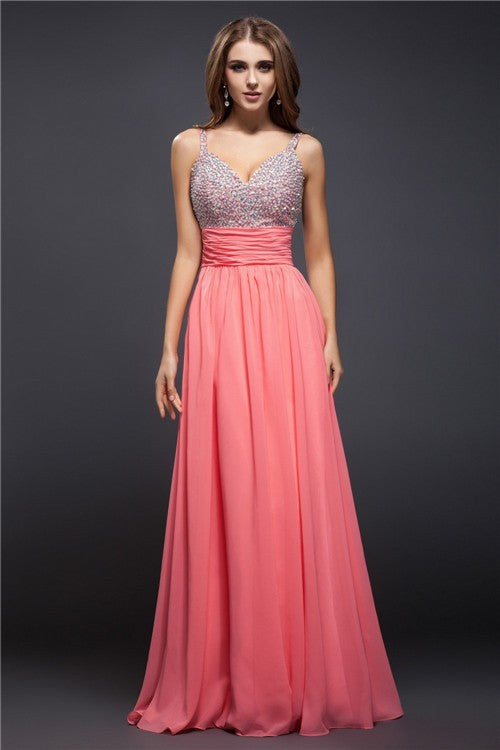 Sheath Spaghetti Strap Chiffon Sleeveless Dress - Chloe Dress