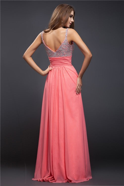 Sheath Spaghetti Strap Chiffon Sleeveless Dress - Chloe Dress