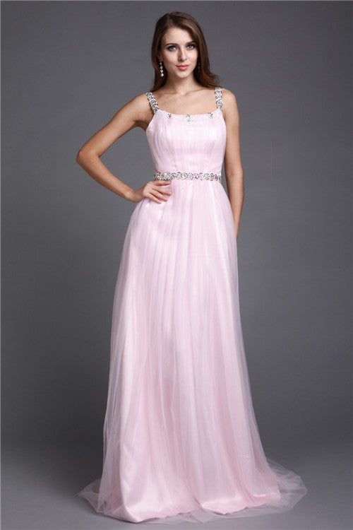 A-Line Spaghetti Strap Sleeveless Rhinestone Dress - Chloe Dress
